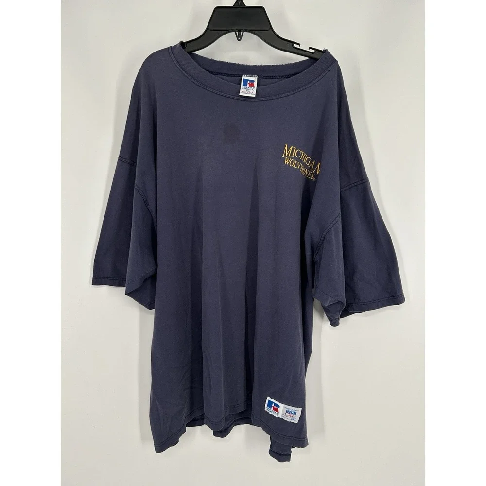 Russell Athletic Vintage‎ Michigan Wolverines High Cotton Tee Distressed XXL